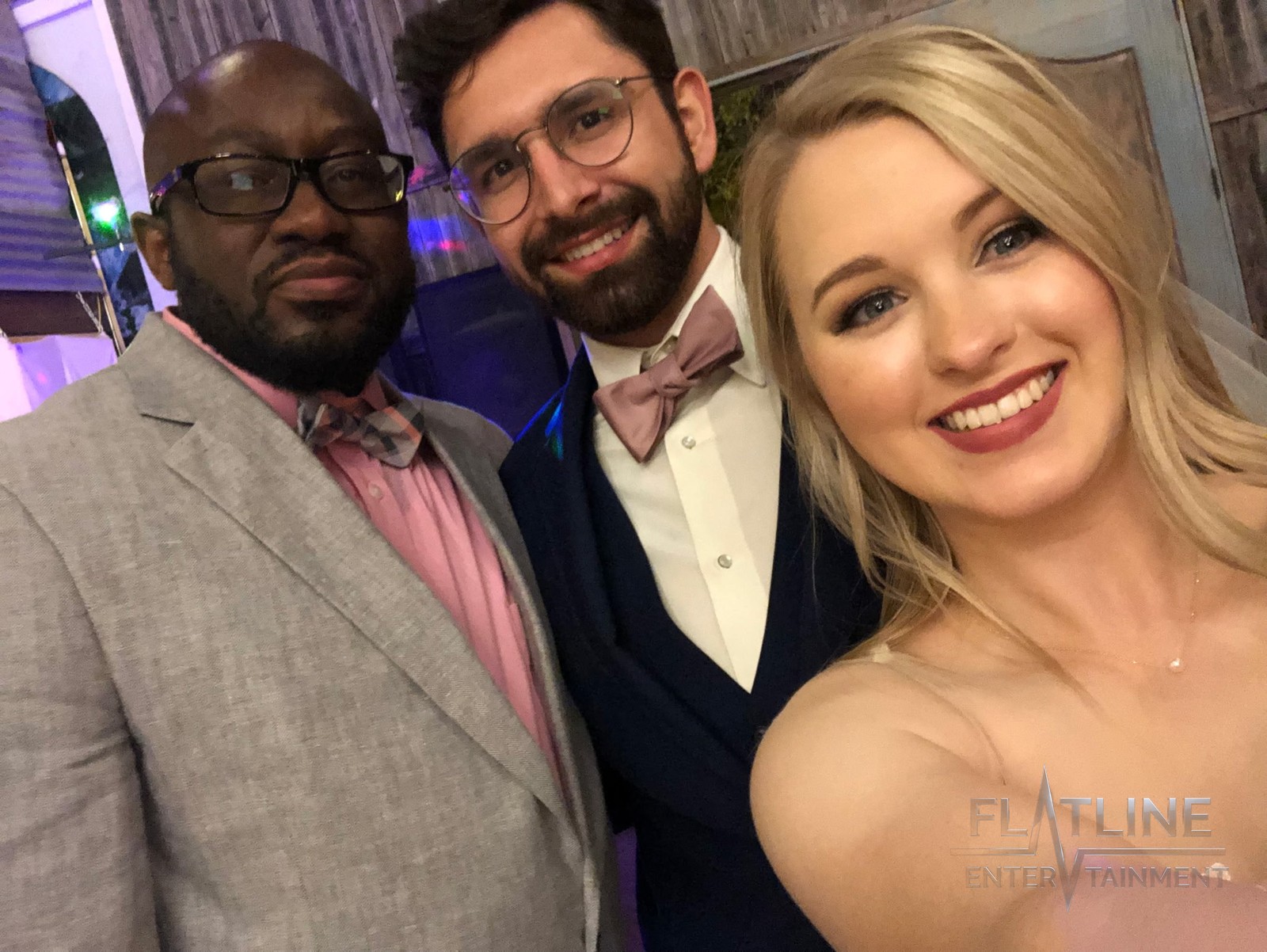 Mark Anthony taking a selfie with wedding couple Danica and Chris